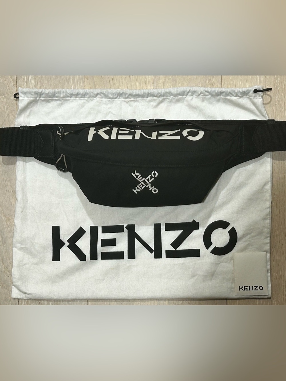 Authentic KENZO B&W Sport Logo Belt Bag/Crossbody